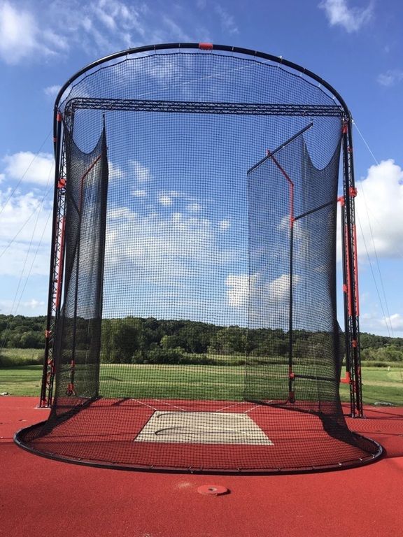 University of Wisconsin track and field hammer and discus throws cage 